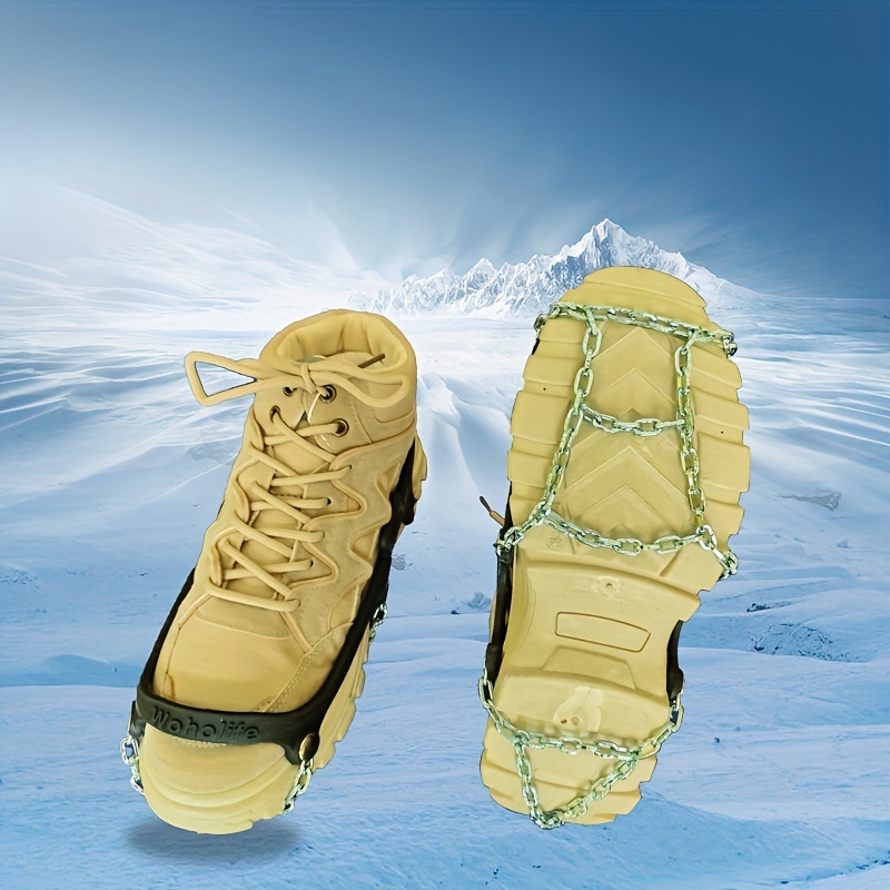 Ice Cleats, Crampons Ice Cleats For Shoes And Boots Women Men Kids, Non  Slip Grippers Spikes For Shoes With Straps, Ice Traction Cleats For Snow  And Ice, Hiking, Walking, Fishing, Climbing