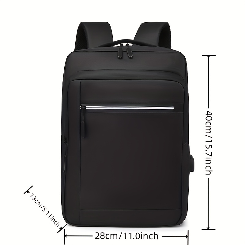 Minimalist Solid Laptop Backpack Zipper Rucksack