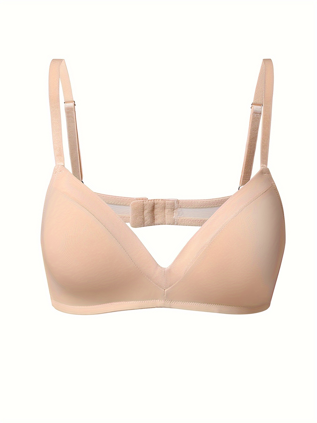 Push Up Bras for Women Wirefree Push-Up Bralettes Solid Beige 36C