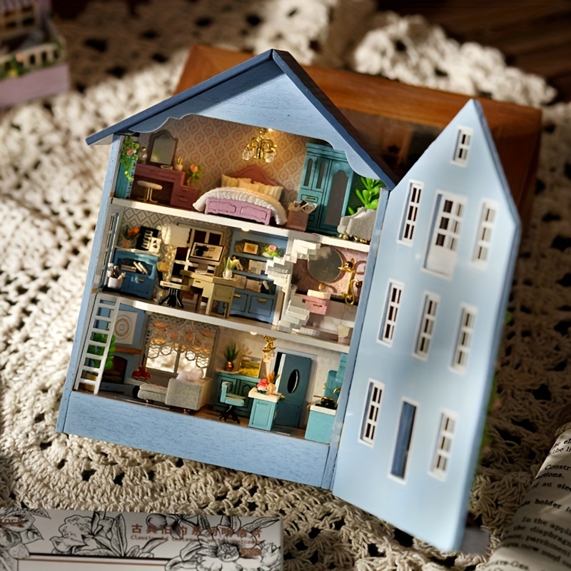 Doll Houses Diy Miniature Wooden Furniture Kit,handmade Doll House