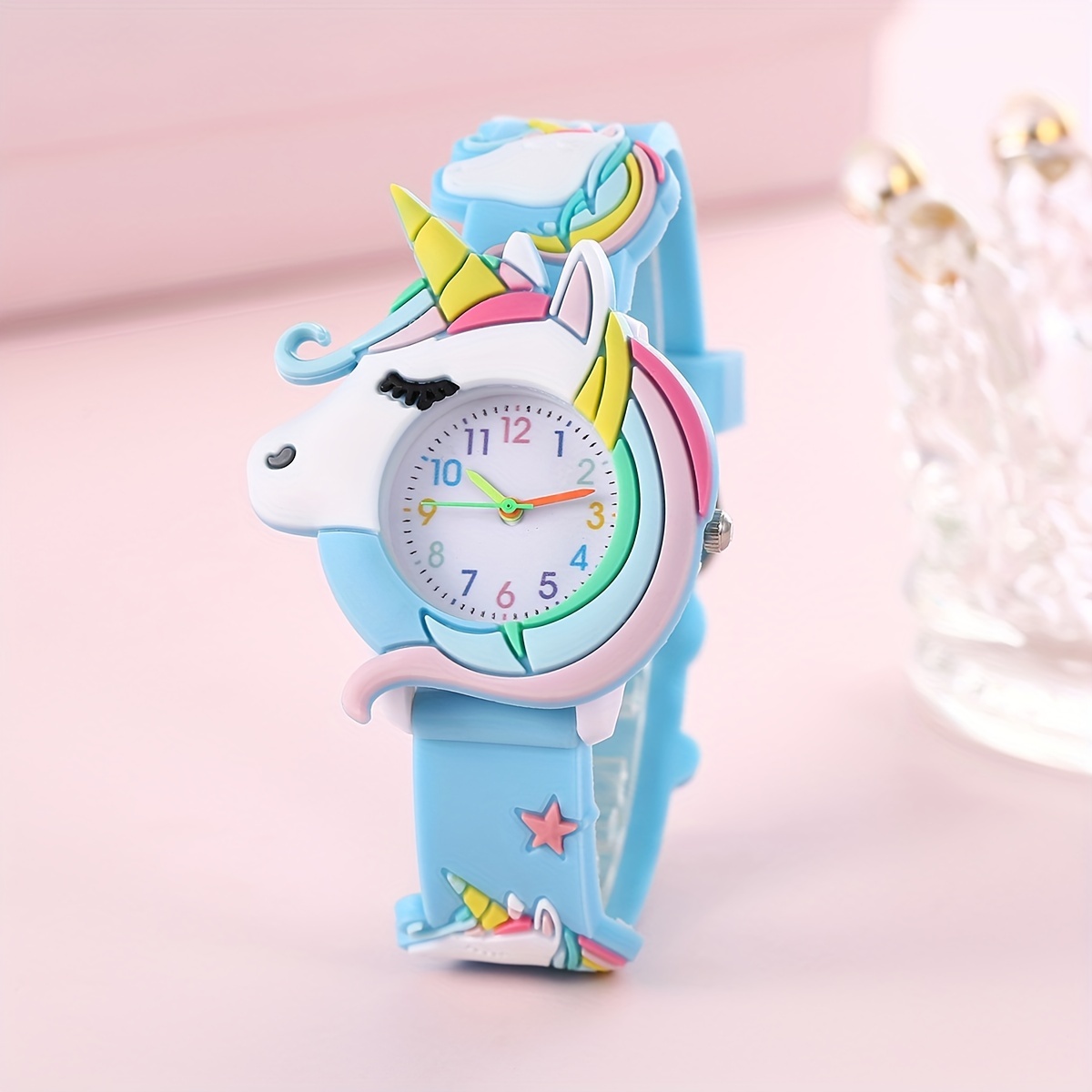 Reloj para niños con dibujos animados lindos, impermeable, portátil,  ajustable, regalo de cumpleaños para niñas de 3 a 8 años, color blanco
