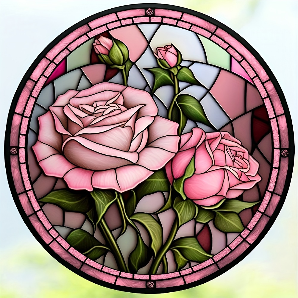 Rose Diamond Painting Kit Diy Mosaic Craft Wall - Temu