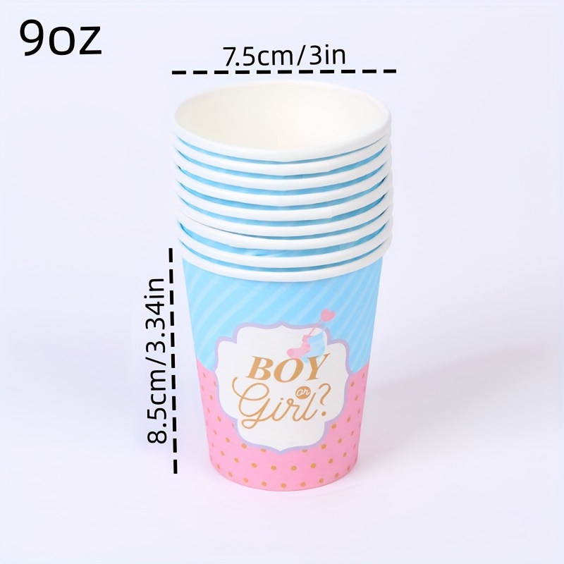  Exquisite Light Blue Paper Cups - 9 oz Disposable