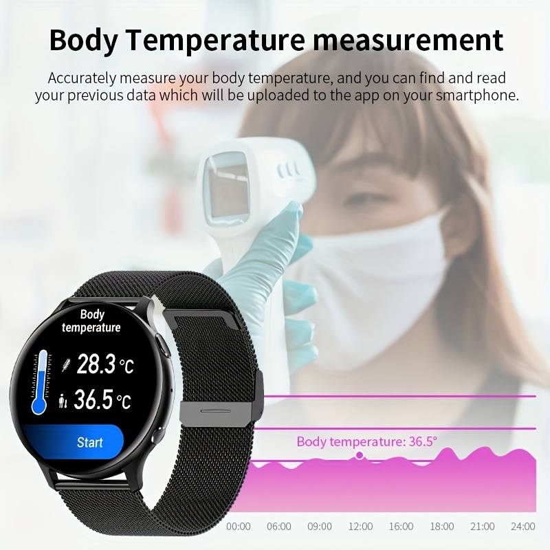 Smart watch discount measure body temperature