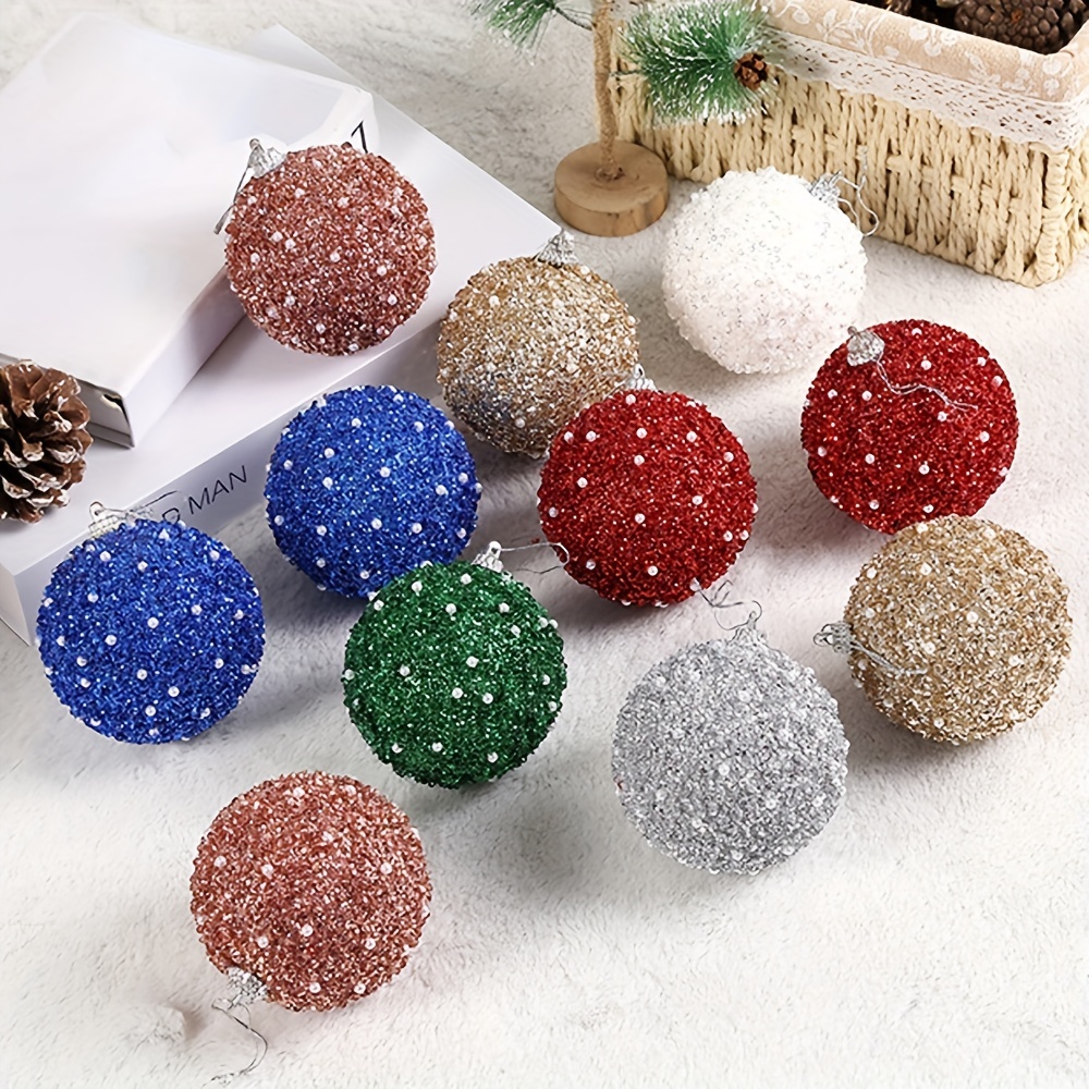 12pcs, 2.4 Inch Velvet Christmas Balls Christmas Ornaments Balls Christmas  Tree Decorations For Family Holiday Wedding Party Xmas Tree Hanging Decorat