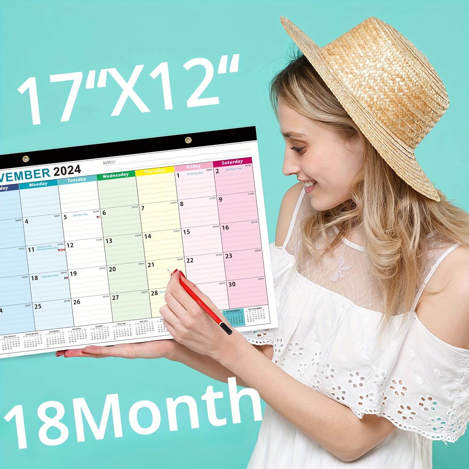 Calendario da scrivania 2024, in piedi, calendario da tavolo 2024, calendario  da 18 mesi da luglio