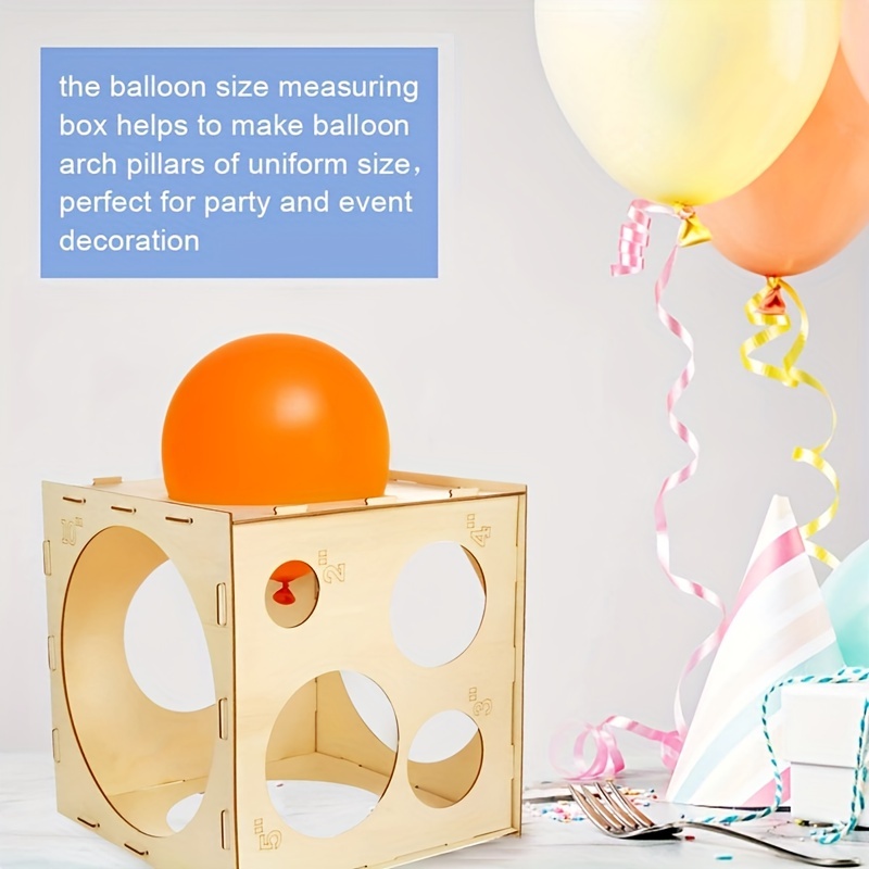 Wooden Balloon Sizer Cube Box Balloons Measuring Box For - Temu