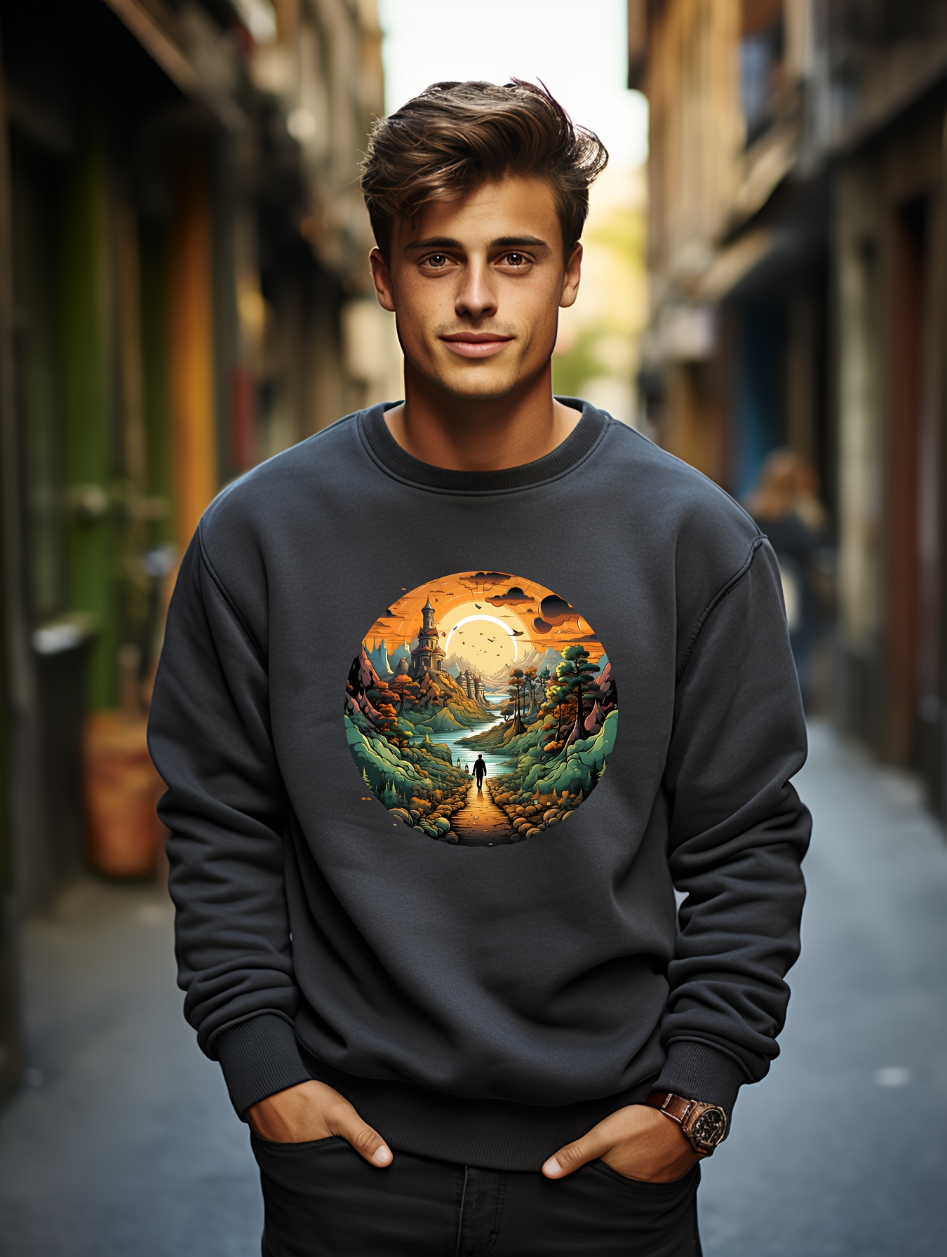 Landscape print sweatshirt new arrivals