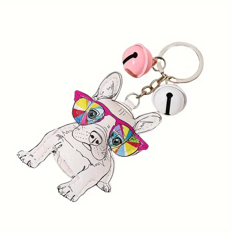 New Cute Cartoon French Bulldog Key chains Cool Animal Car Tassel