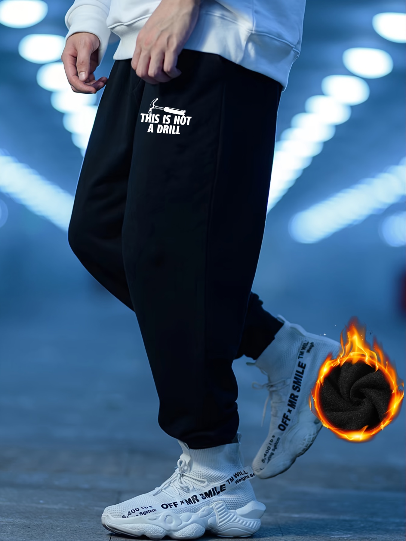 Men's Graphic Jogger Sweatpants, Warm & Loose Fit