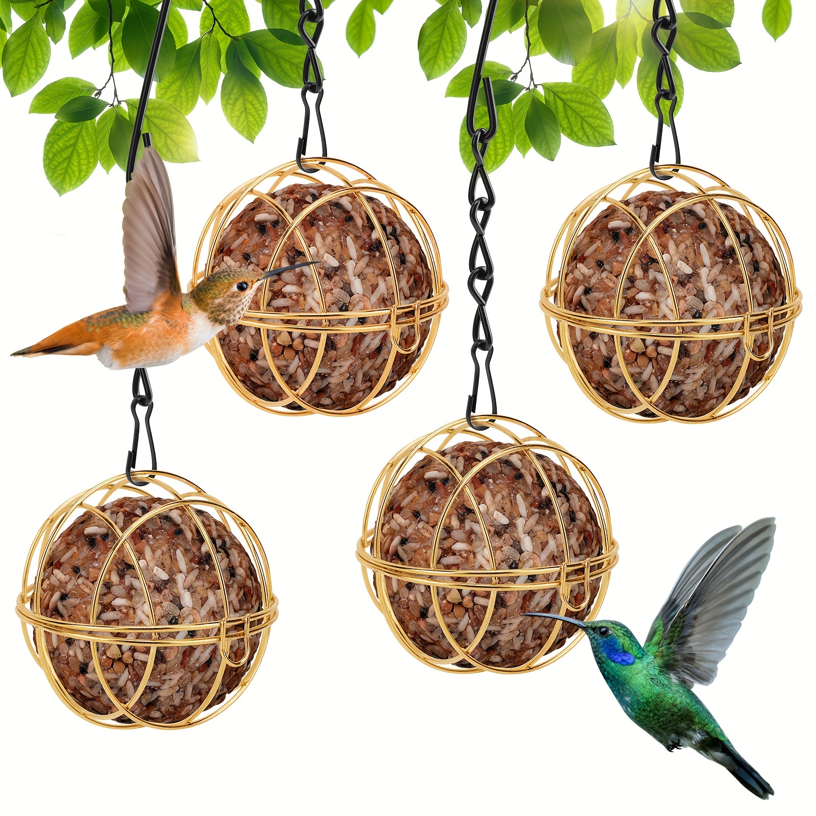 Bird Feeders Tit Ball Holders Hinged Lid Hanging Tit Ball - Temu