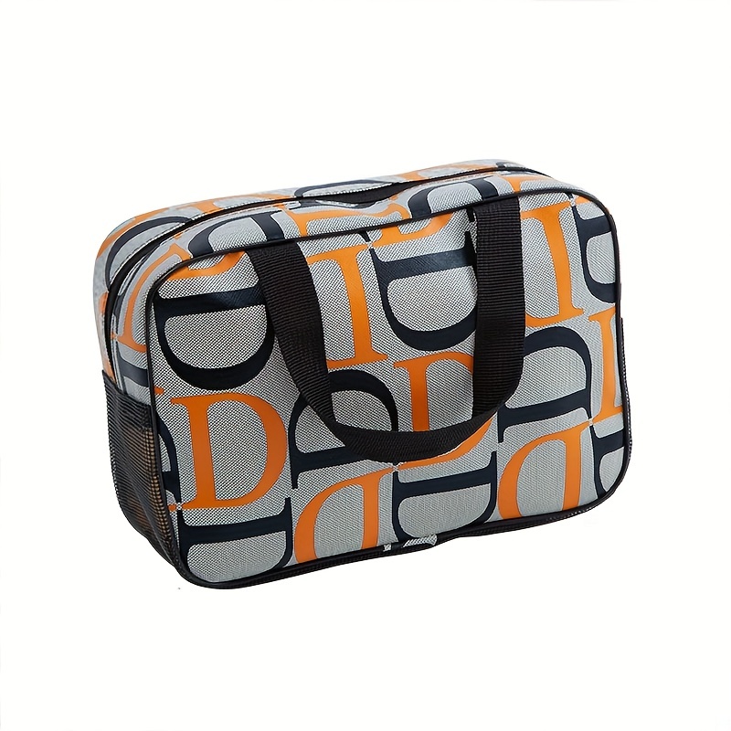 MULTI-COLOR PRINT TOILETRY BAG - Orange