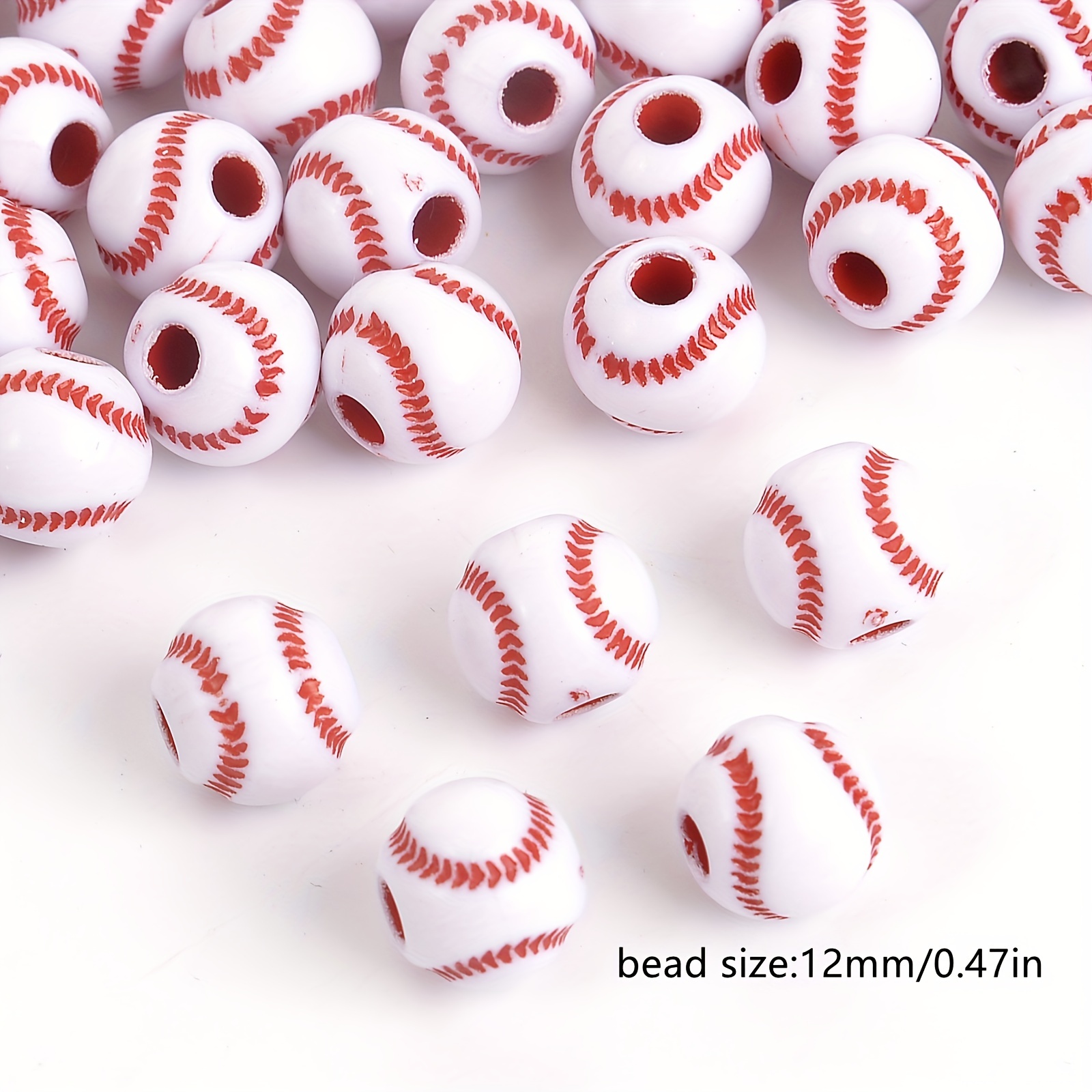 Creative Baseball Beads For Jewelry Making Simple Style Cute - Temu