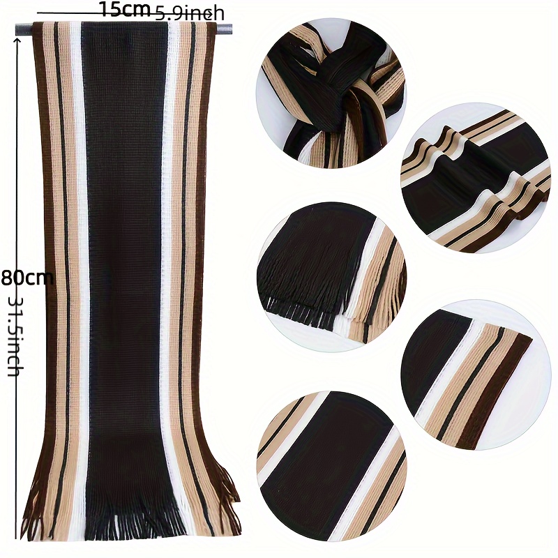  Bufanda de cachemira para hombre, suave, larga, para otoño e  invierno, E, 30~180cm : Ropa, Zapatos y Joyería