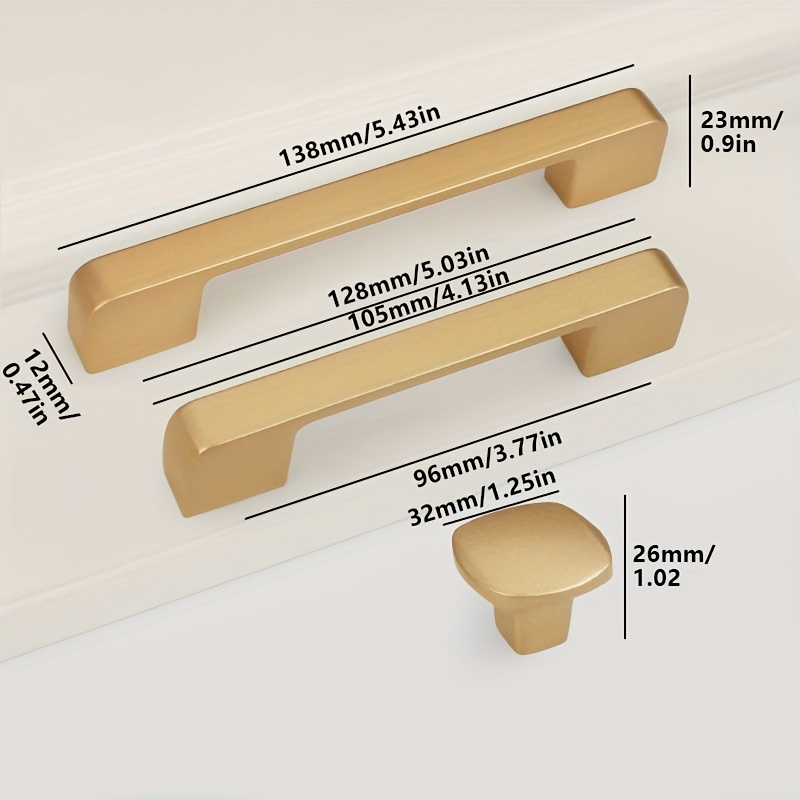 1pc Tiradores Armario Dorados Tiradores Cajón Cocina Acero - Temu Spain