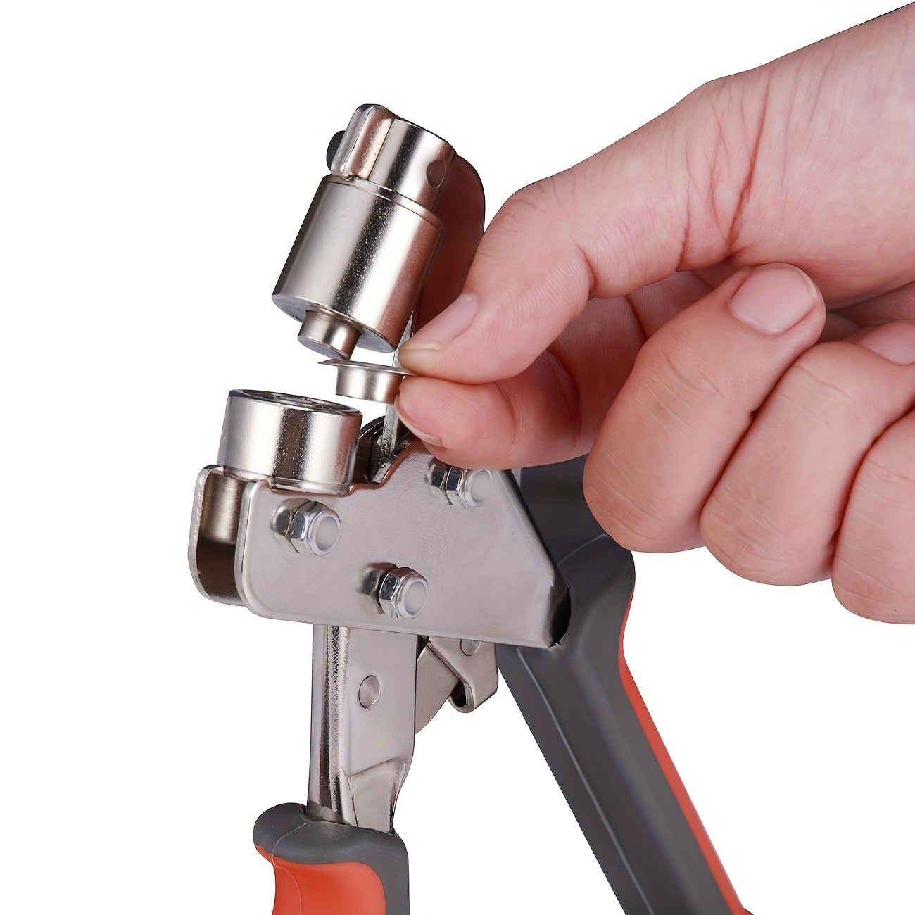 Preciva Grommet Tool Kit, Portable Handheld Hole Punch Pliers Grommet Kit, Hand Press Machine Manual Puncher with 500pcs Silver Grommet