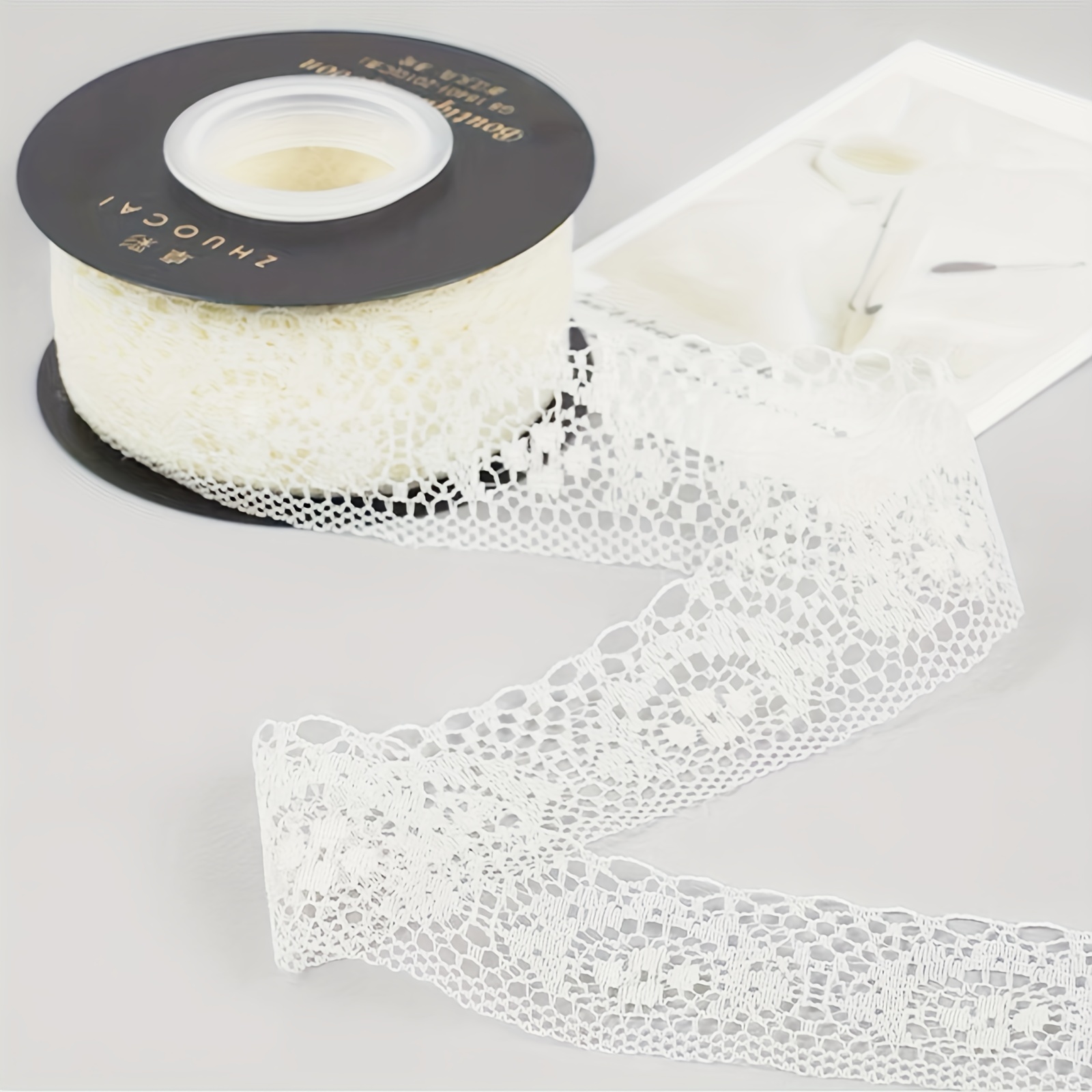 5 Yards Cotton Lace Lace Diy Ribbon Ribbon Ribbon Decorative - Temu