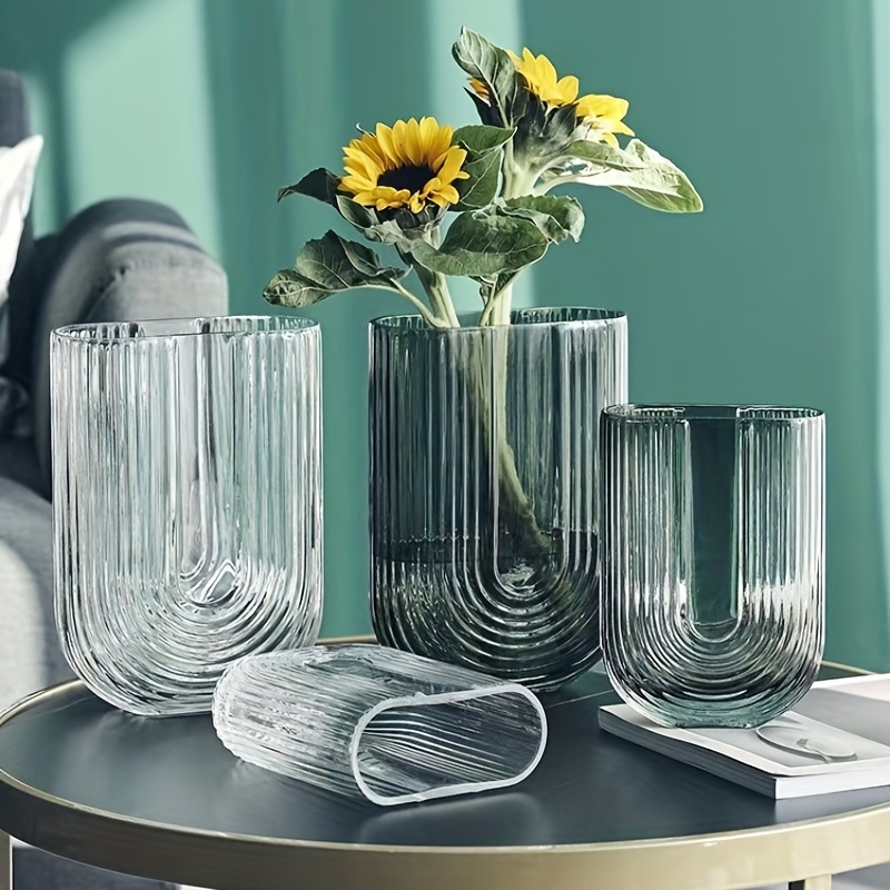 Glass Cylinder Vase Premium Quality Golden Edge Clear Glass - Temu