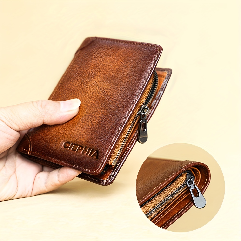 Retro Texture Men's Wallet Short Wallet Soft Leather Small Wallet Money  Card All-in-one Wallet - Temu