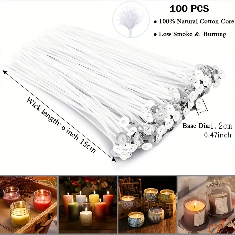 Candle Wicks, Candle Wick Kit, 5 Candle Wick Stickers & 2 Candle Wick  Holder Centering Sets, Candle Diy Making Supplies - Temu Mexico