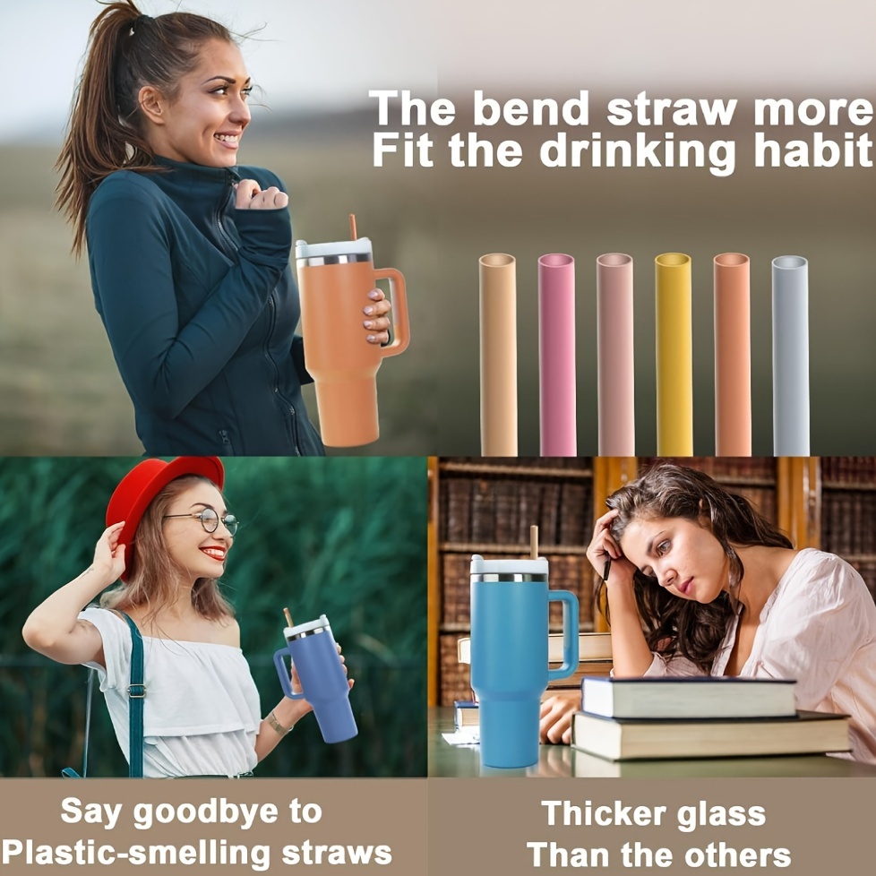 Extra Long Metal Replacement Straws For Stanley Adventure Travel Tumbler, Stainless  Steel Reusable Drinking Straws With Clean Brush Compatible With Stanley  Quencher Tall Tumbler For Smoothies, Iced Coffee, Dishwasher Safe - Temu