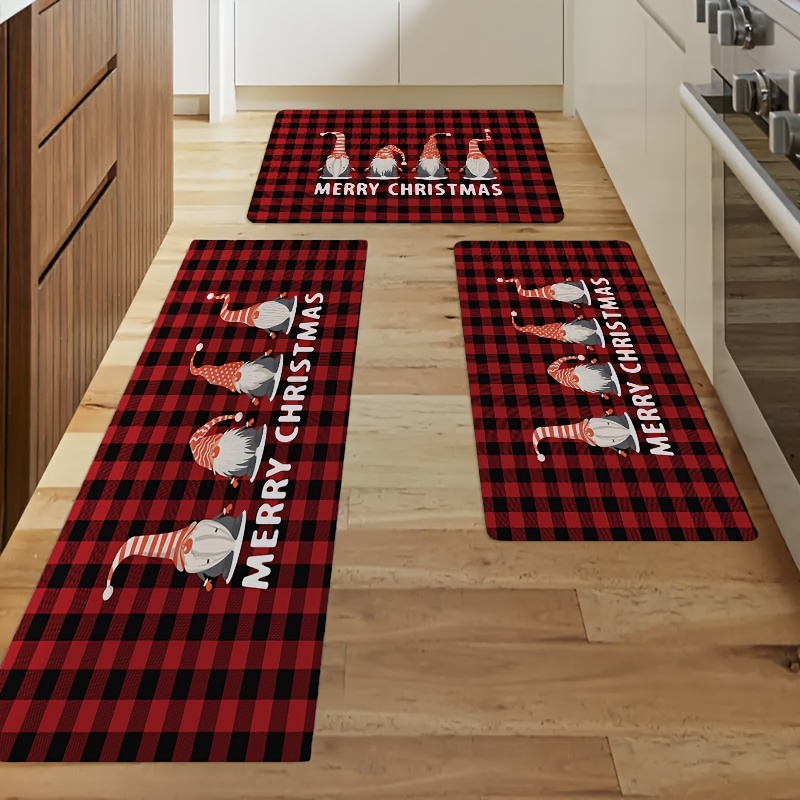 Plaid Christmas Gnome Pattern Floor Mat, Soft Anti-fouling Anti-slip Waterproof  Mat, Suitable For Living Room Kitchen Bedroom Laundry Room, Machine  Washable, Room Decor, Home Decor - Temu