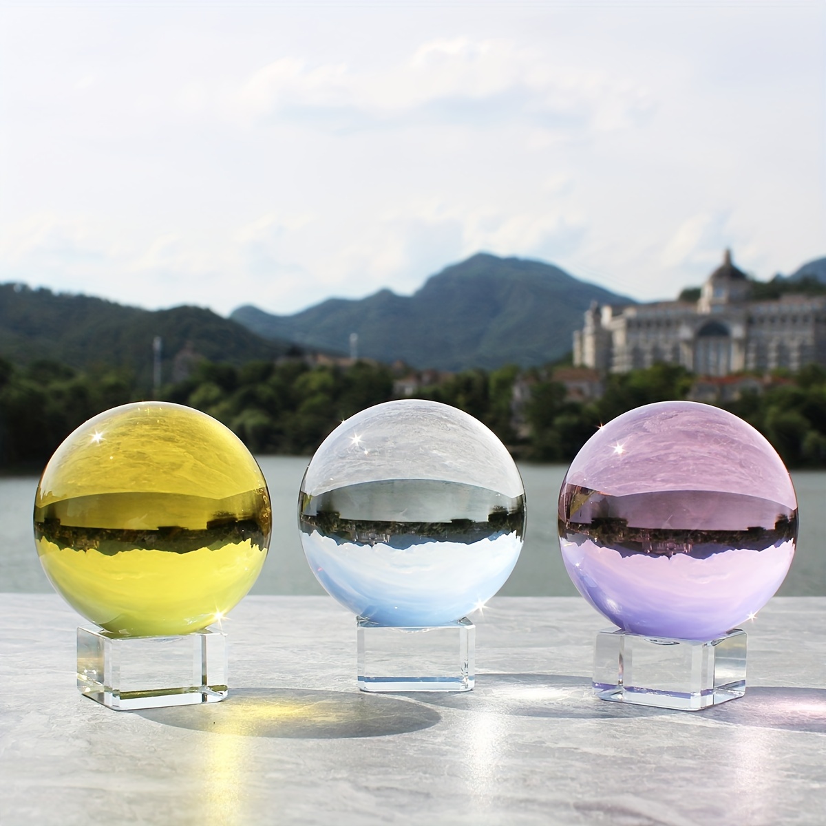 HOMSFOU Boule De Cristal Décoration Décor À La Maison Décor De Bureau Boule  De Cristal De Table Boule De Cristal Ornement Boule De Cristal Décorative