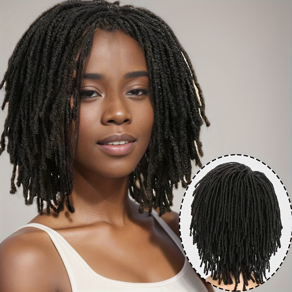 FAVE Short Braided Wig Dreadlock Wigs for Black Women Faux locs