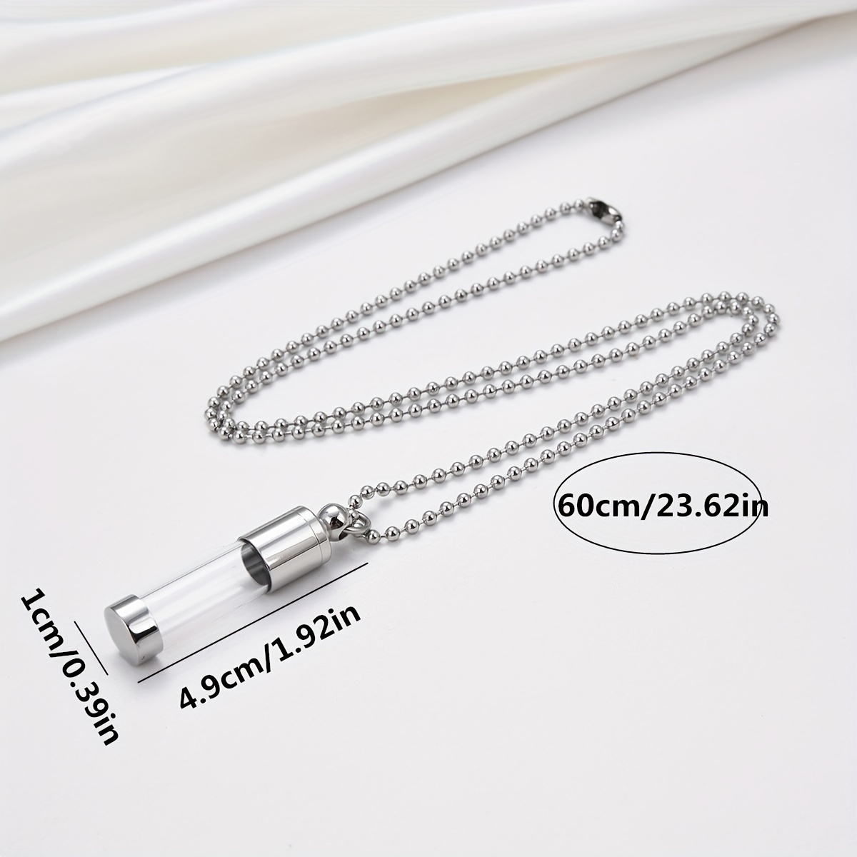 Stainless Steel Openable Urn Necklace for Ashes, Keepsake