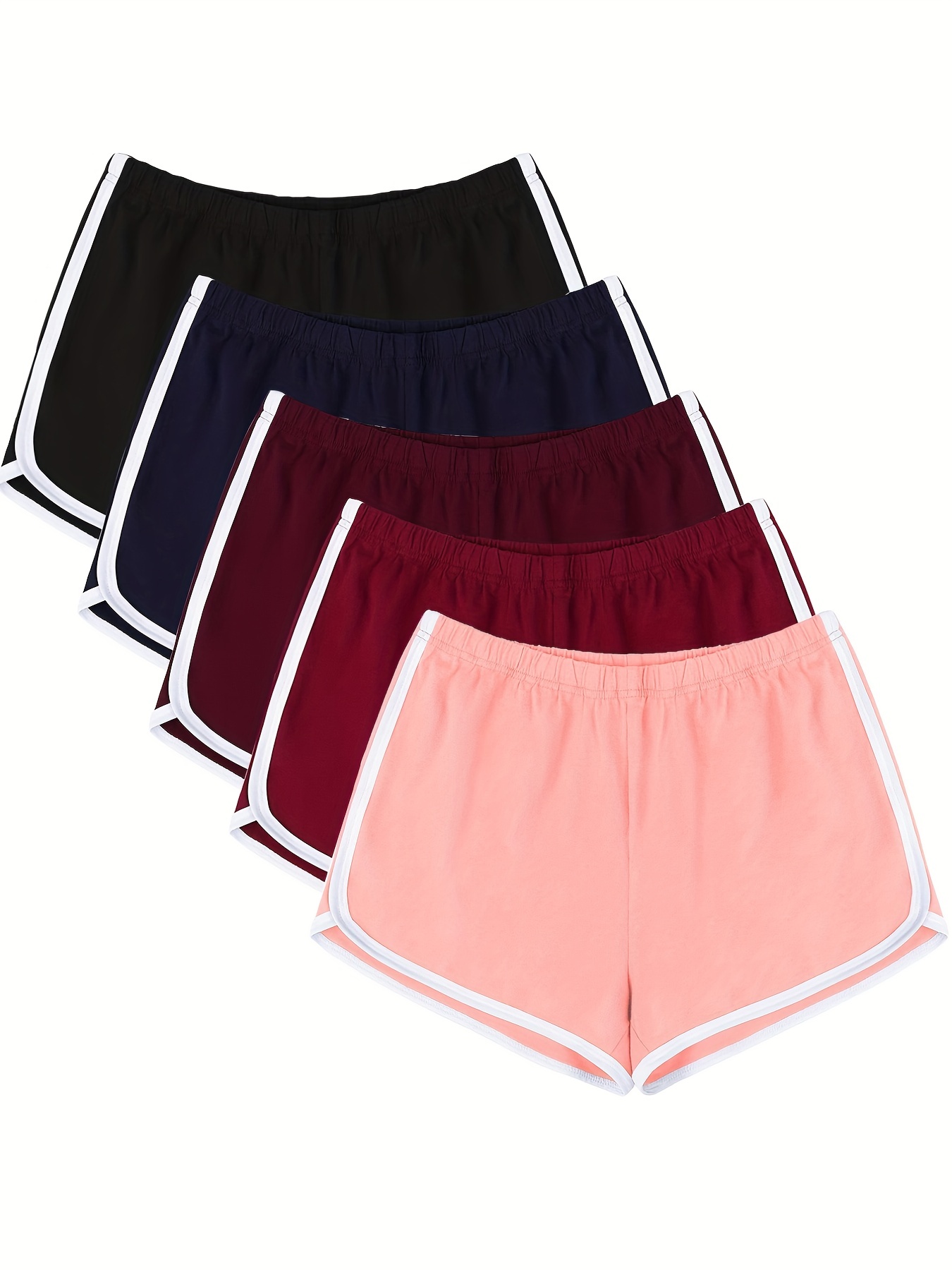 5 pcs Women's Yoga Shorts - Comfortable and Stretchy Sports Shorts for  Summer Activewear