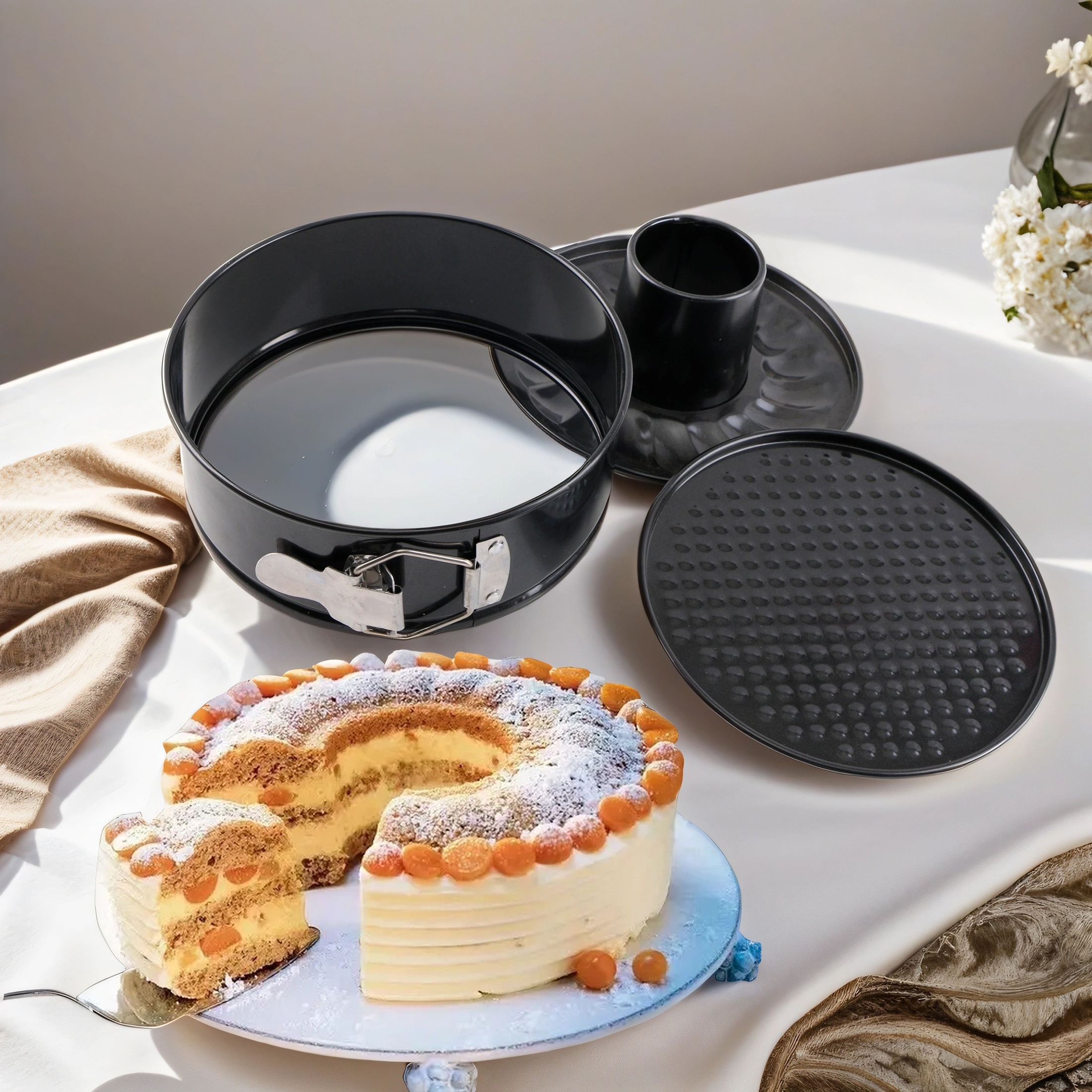 9 Inch Non-stick Springform Pan Carbon Steel Cake Pan Set Cheesecake Baking  Kit