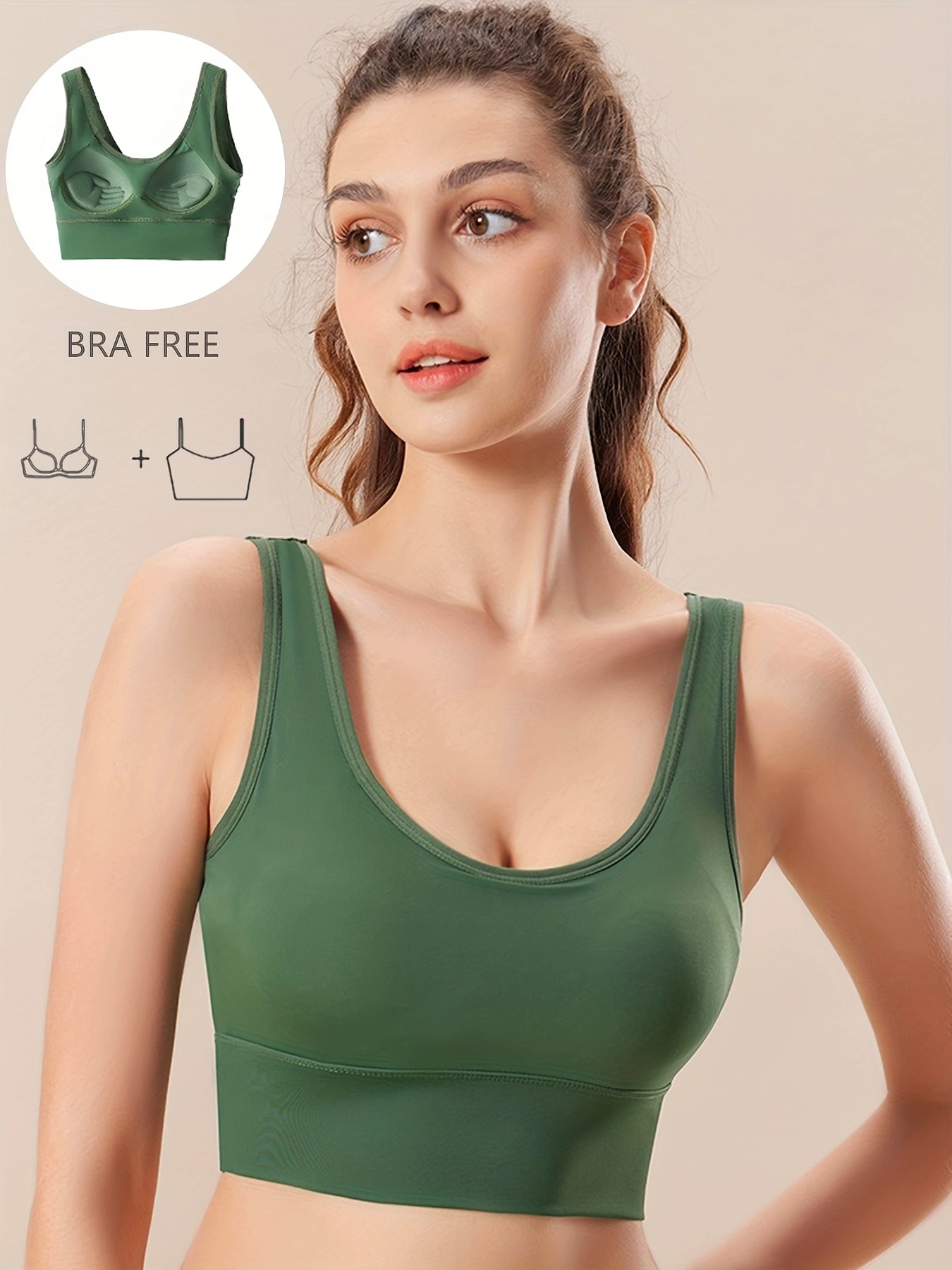 Bra Women Sleeveless Premium Seamless Padded Ice Silk Singlet Top Camisole  Top Singlet Women Tank Top