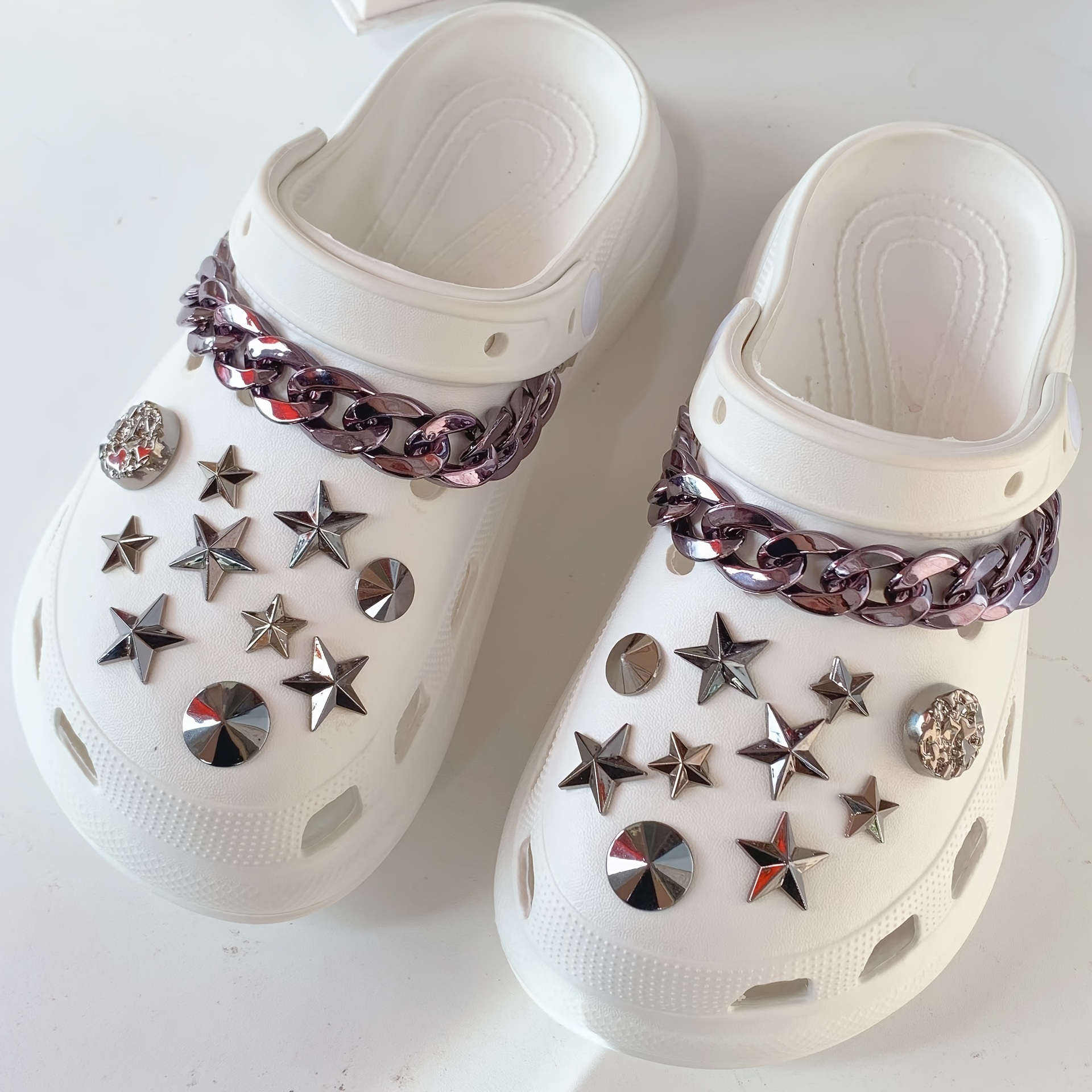 Qchengsan Bling Croc Charms, Shoe Charms Fits for Croc Clog