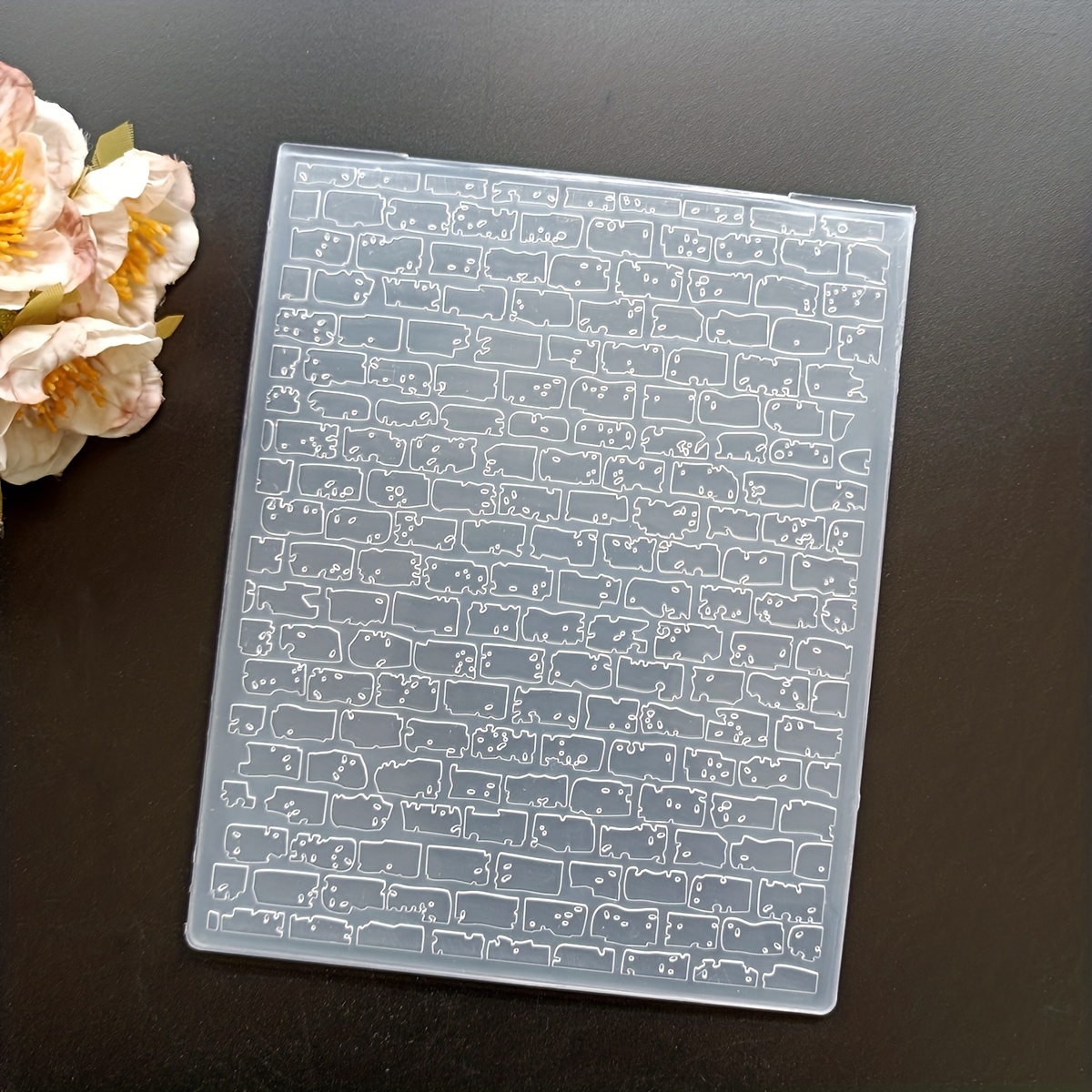 

Wall Tiles/bricks Embossed Folder Plastic Embossing Folders For Card Making Embossing Machine Template For Scrapbook Paper Craft Album Stamps Decor 15.5×14.2 Cm/6.1×5.6 Inch