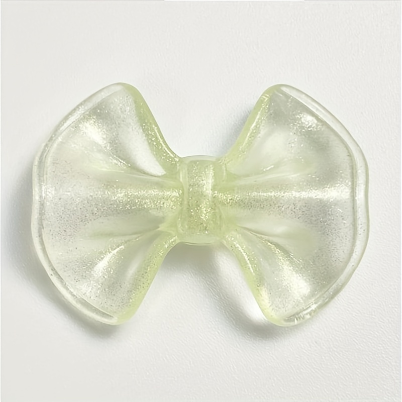 10pcs Luminous Fine Flashing Dumpling Leather Bow Beads for DIY