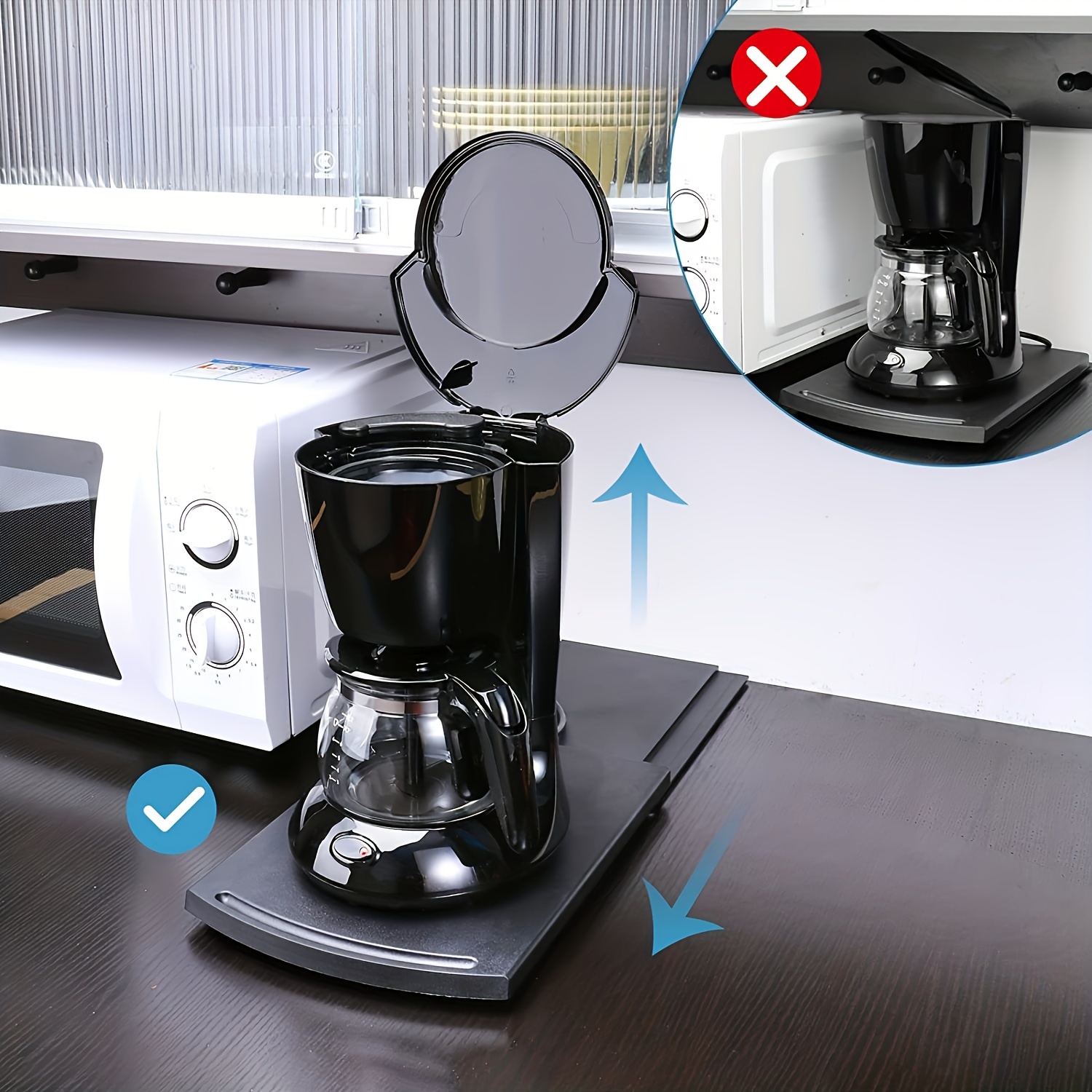 PHANSOGE Appliance Sliders for Kitchen Appliances, DIY Teflon Coffee Maker Slider, 12 Pcs Coffee Pot Slider Tray Alternatives