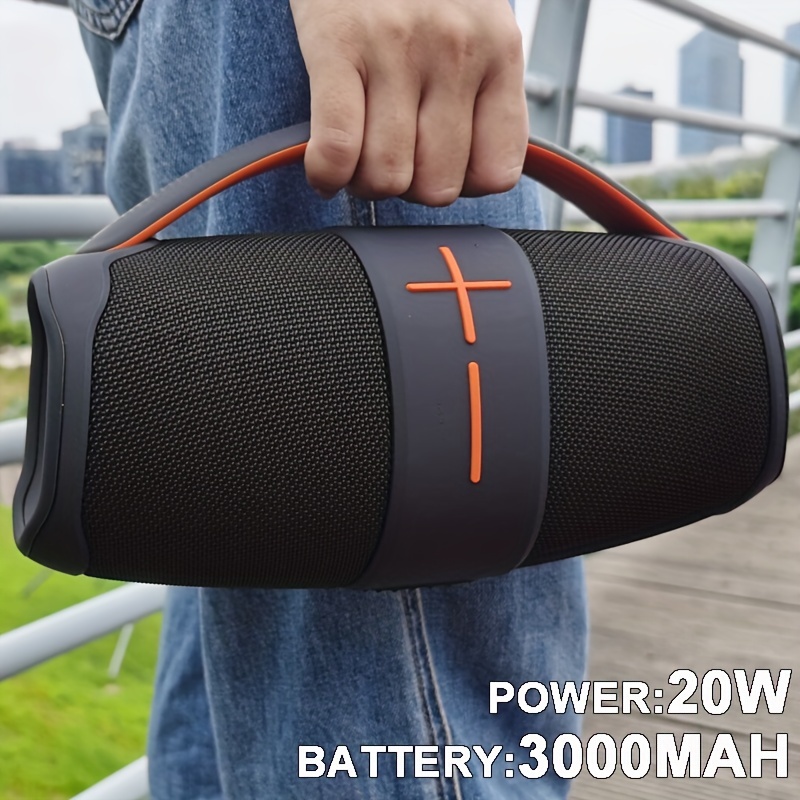 Altavoz Boombox con luces LED - Altavoz Bluetooth retro con radio FM  mejorada - Perfecto para el hogar y al aire libre (negro)