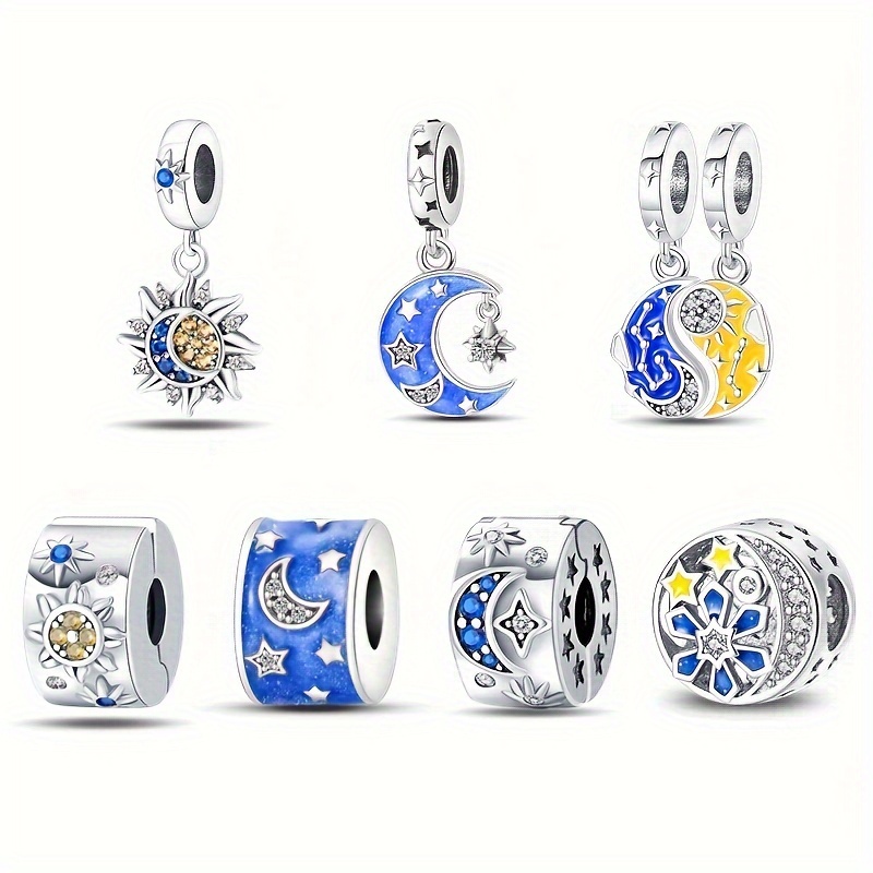 1pc Nuovo Pendente Blu Luna Astronauta Galassia Stella Fox Spazio Pendente  Argentato Per Regalo Di Festival Fai Da Te Braccialetto Bangle Orecchini  Realizzazione Di Accessori Per Gioielli