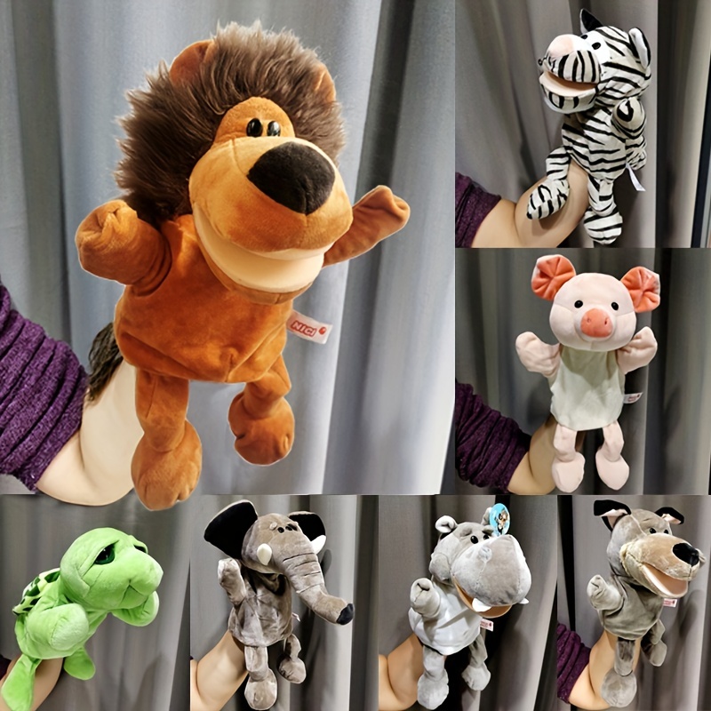 HTCM jouets pour la petite enfance mignon dessin animé animaux marionnette  à main poupée drôle interactif jouets en peluche enfants cadeau singe 