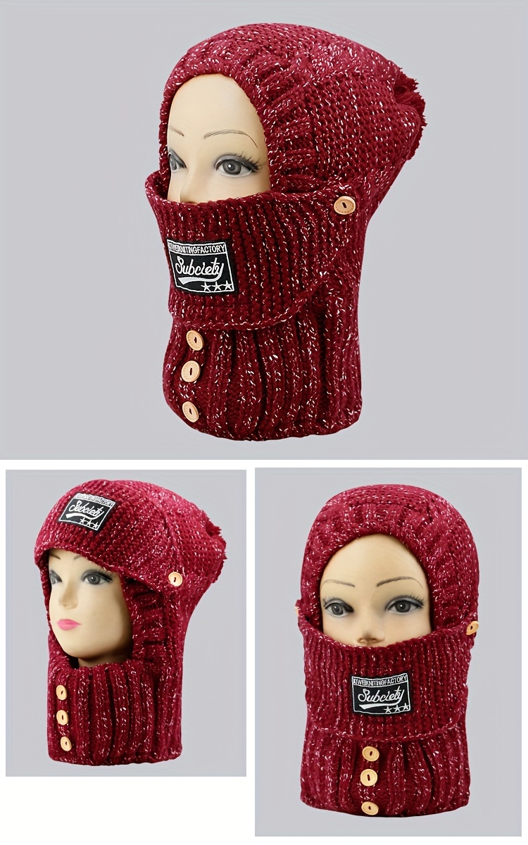 Acheter Nouveau Chapeau de pull en polaire plissée pour femmes, chapeau  chaud tricoté à carreaux pour Protection des oreilles, automne et hiver
