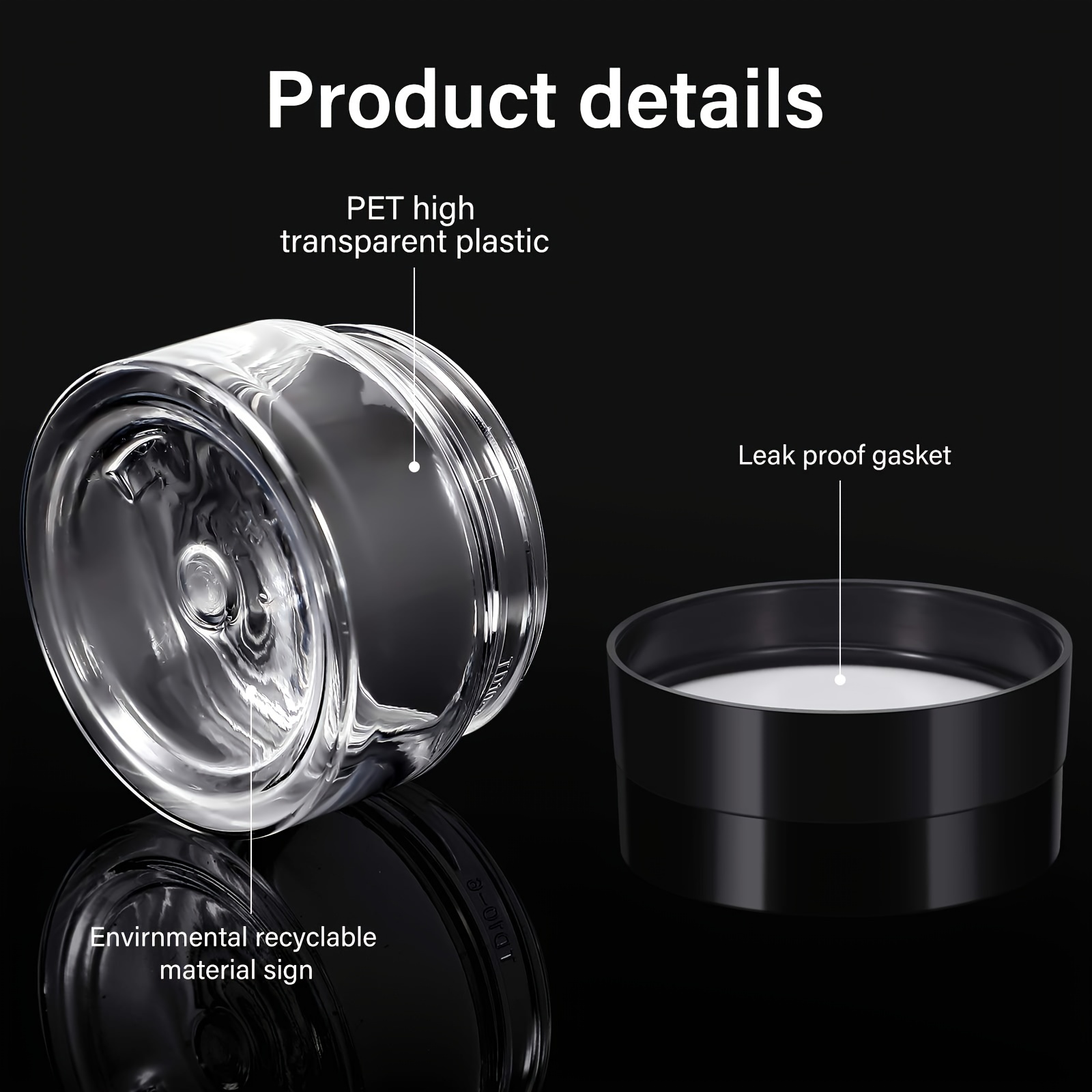 6 Pack Plastic Pot Jars Round Clear Leak Proof Plastic Cosmetic Container  Jars with Lid for Travel Storage Make Up, Eye Shadow, Nails, Paint, Jewelry