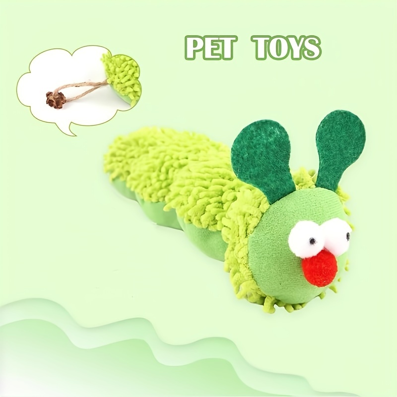 

1pc Caterpillar Design Pet Grinding Teeth Plush Toy, Chewing Toy For Cat Interactive Supply