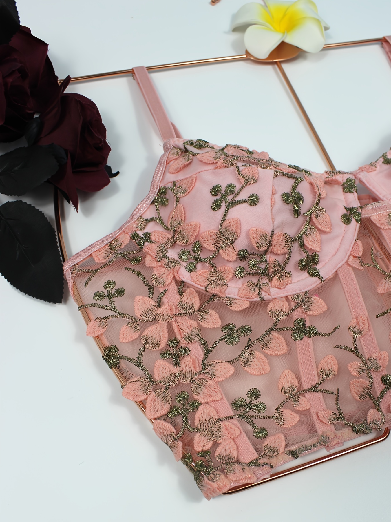 Betiyuaoe Tank Tops for Women Lingerie Corset Lace Floral Bralette Bralet Bra  Crop Underwear Camis Top 
