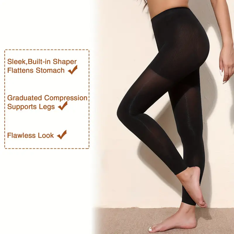 Hehanda Graduated Compression Pantyhose for Women 20-30 mmHg (S-4XL) - Plus  Size Footless Compression Support Stockings for Women - High Waist Tights