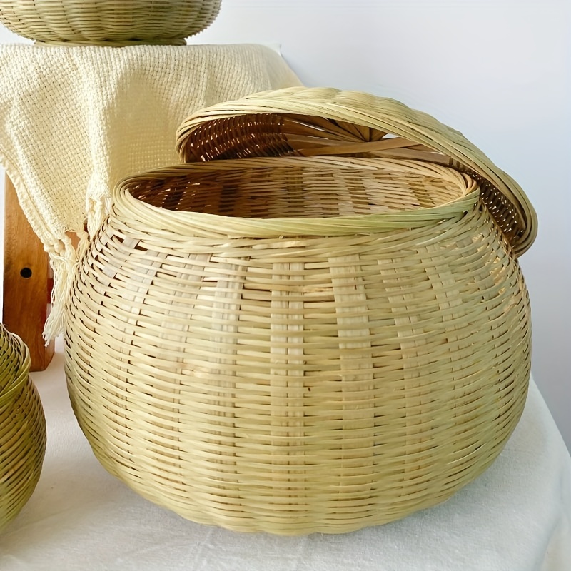 Bamboo Food Egg Basket Handmade Bamboo Basket Halloween - Temu