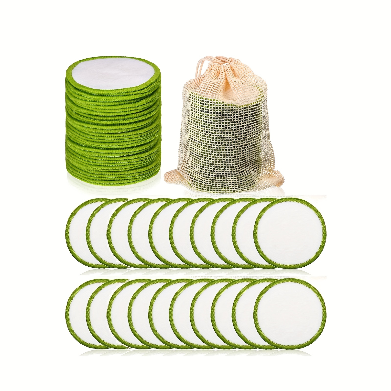 Reusable Bamboo Makeup Remover Pads Washable Laundry Bag - Temu