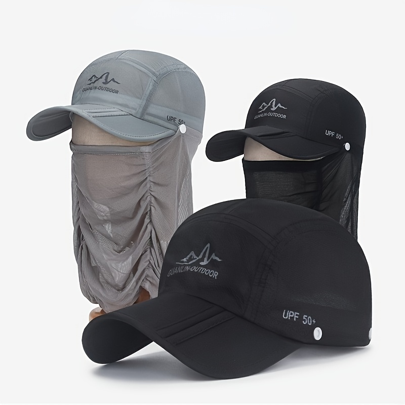 1PC Baseball Cap w/ Face Mask for Outdoor Activities