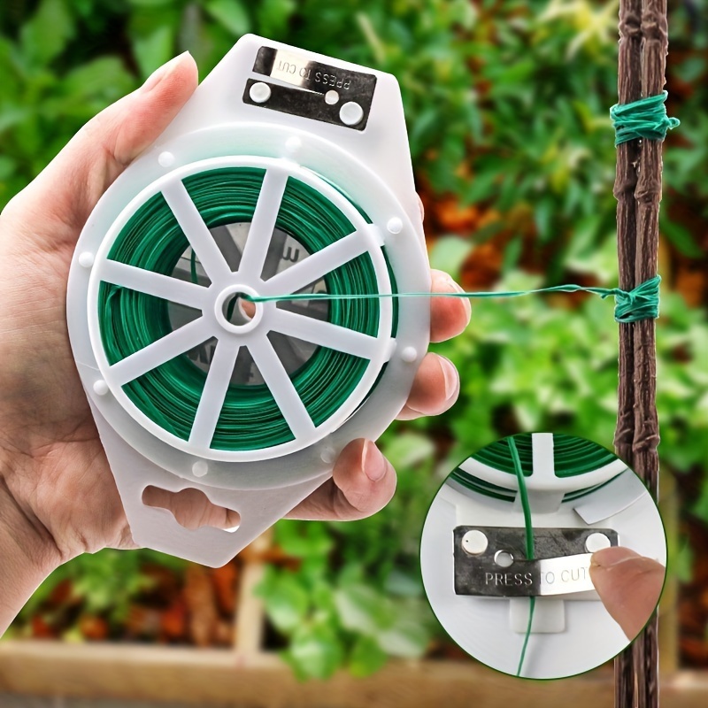 1pc Garden Plant Ties With Cutter Garden Wire, Portable Roll Wire Twist  Ties Green Garden Cable, Gardening Climbers Slicer Plant Support, Care  Garden