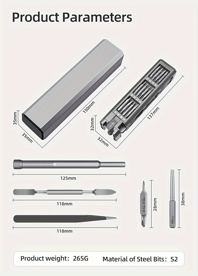 71 in 1 precision screwdriver set double side   multifunction magnetic mini screw driver repair tool kit for electronics computer eyeglass phone watches pc gamesole Product details 8