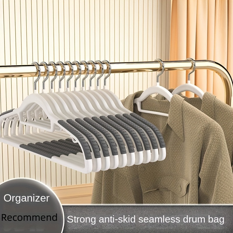 Plastic Clothes Hangers With Anti-slip Rubber, Non-slip Clothes Racks,  Heavy Duty Coat Hangers For Closet, Laundry Hangers For Adult Coat, Suit,  Dress, Household Storage Organizer For Bedroom, Bathroom - Temu